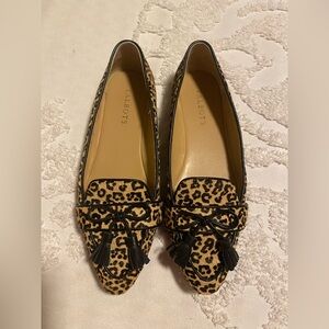 Talbots Animal Print Loafers with Tassel Detail